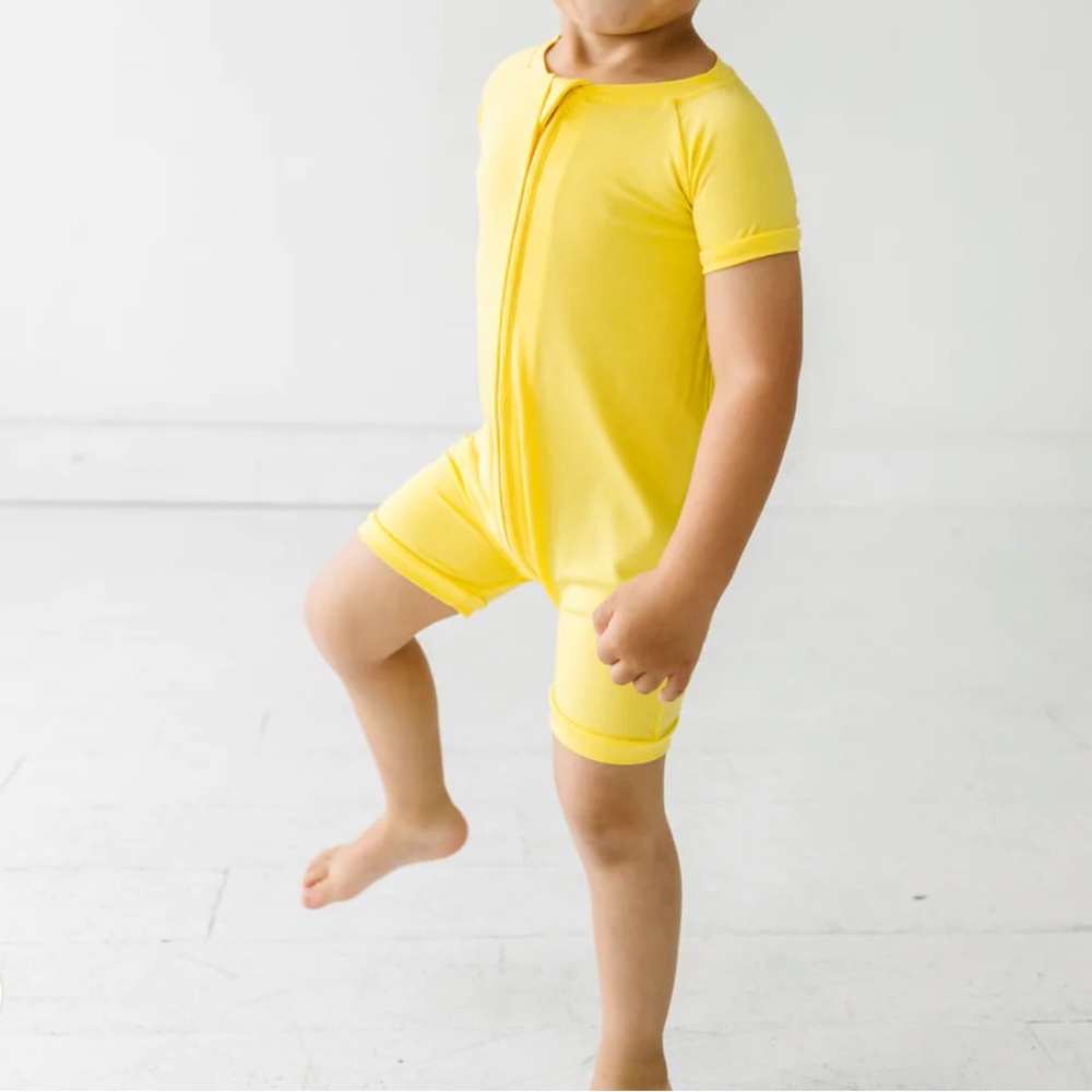 Sunny Yellow - play by little sleepies- shorty romper - 18-24 months